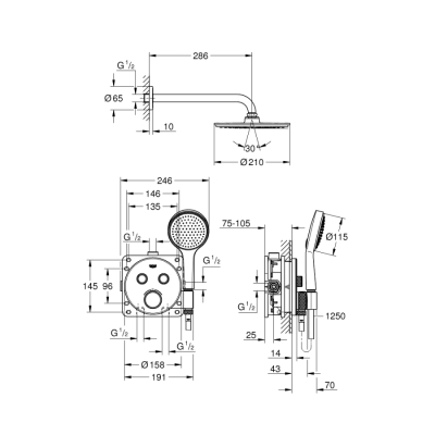 Grohe Grohtherm Smartcontrol Duş Seti - 34743000 - 2