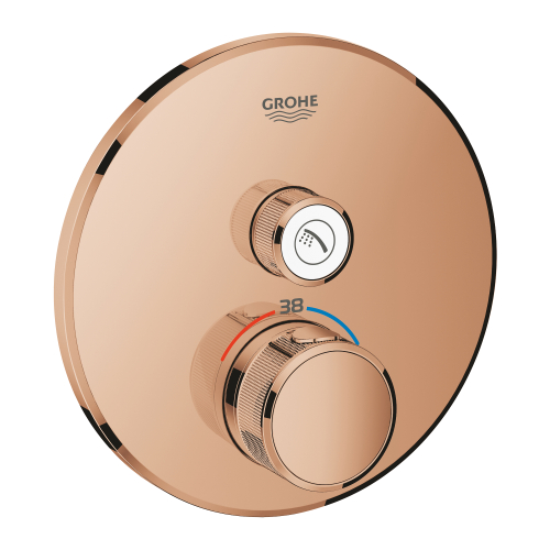 Grohe Grohtherm Smartcontrol Tek Valfli Akış Kontrollü, Ankastre Termostatik Duş Bataryası - 29118Da0 - 2