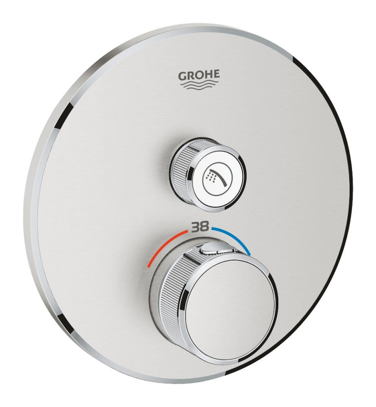 Grohe Grohtherm Smartcontrol Tek Valfli Akış Kontrollü, Ankastre Termostatik Duş Bataryası - 29118Dc0 - 1
