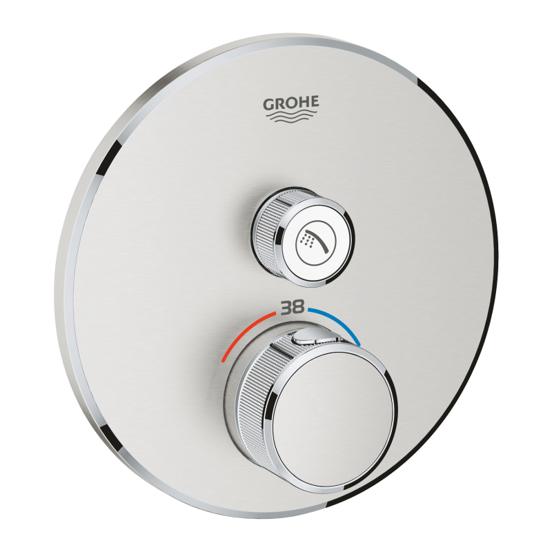 Grohe Grohtherm Smartcontrol Tek Valfli Akış Kontrollü, Ankastre Termostatik Duş Bataryası - 29118Dc0 - 2