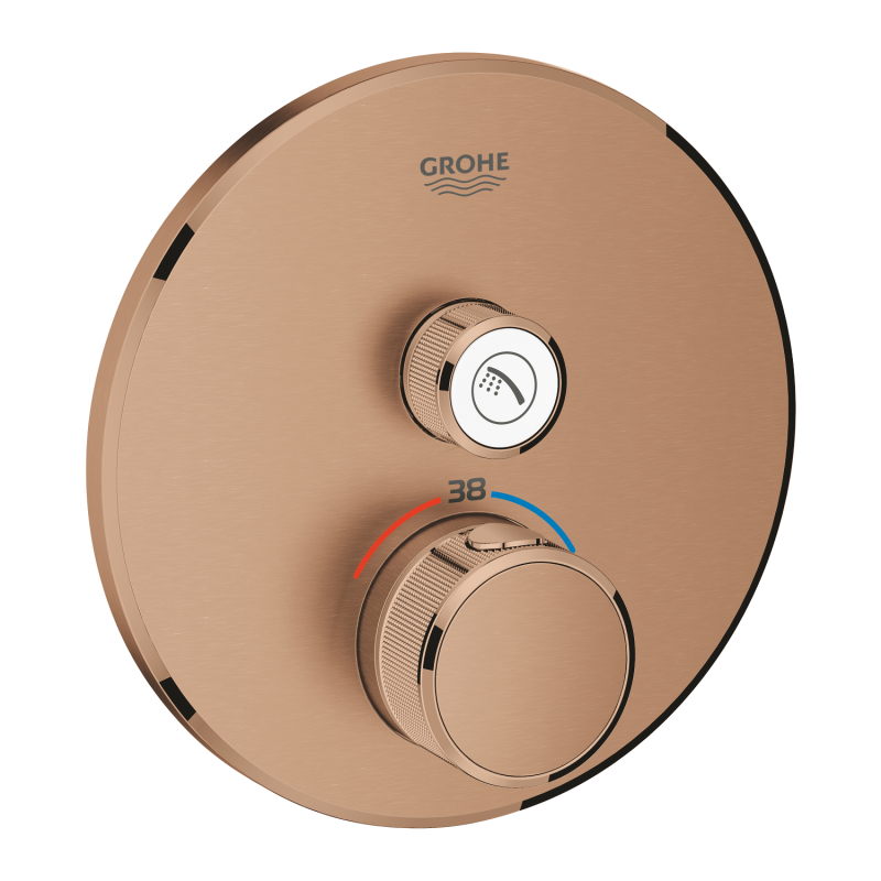 Grohe Grohtherm Smartcontrol Tek Valfli Akış Kontrollü, Ankastre Termostatik Duş Bataryası - 29118Dl0 - 2