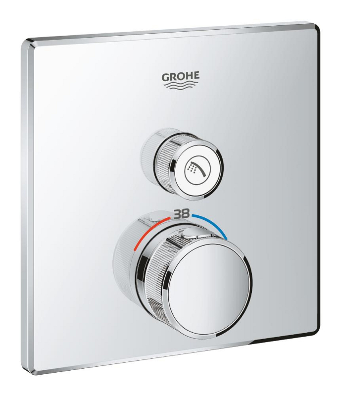 Grohe Grohtherm Smartcontrol Tek Valfli Akış Kontrollü, Ankastre Termostatik Duş Bataryası - 29123000 - 1