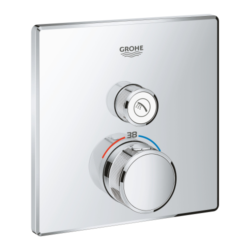 Grohe Grohtherm Smartcontrol Tek Valfli Akış Kontrollü, Ankastre Termostatik Duş Bataryası - 29123000 - 2