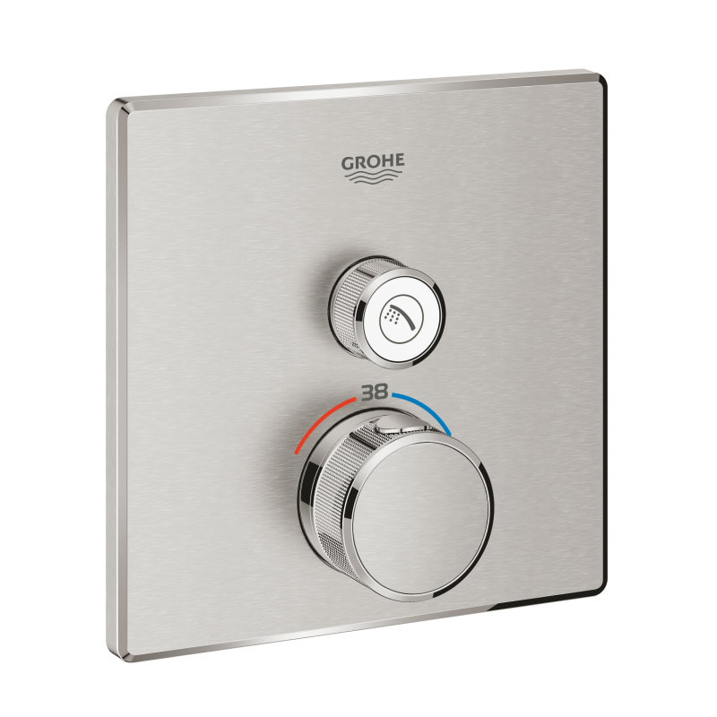 Grohe Grohtherm Smartcontrol Tek Valfli Akış Kontrollü, Ankastre Termostatik Duş Bataryası - 29123Dc0 - 2