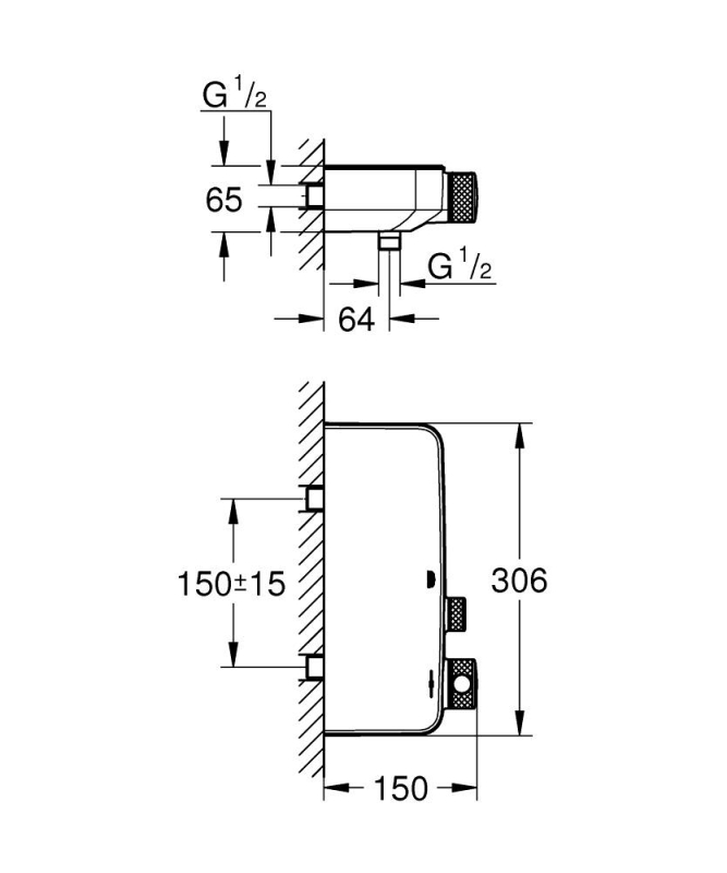 Grohe Grohtherm Smartcontrol Termostatik Duş Bataryası - 34719000 - 3