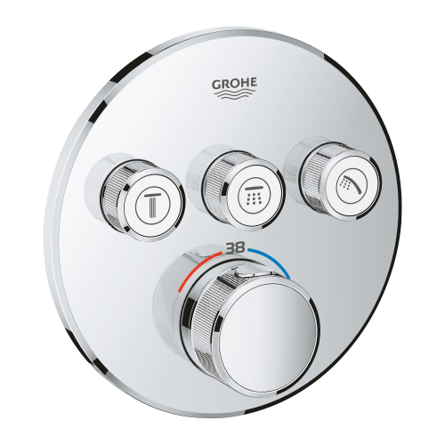 Grohe Grohtherm Smartcontrol Üç Valfli Akış Kontrollü, Ankastre Termostatik Duş Bataryası - 29121000 - 2