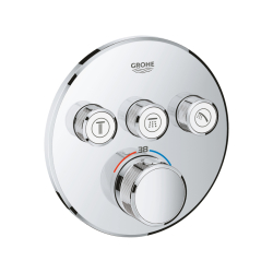 Grohe Grohtherm Smartcontrol Üç Valfli Akış Kontrollü, Ankastre Termostatik Duş Bataryası - 29121000 