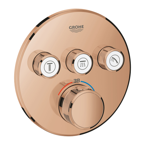 Grohe Grohtherm Smartcontrol Üç Valfli Akış Kontrollü, Ankastre Termostatik Duş Bataryası - 29121Da0 - 2