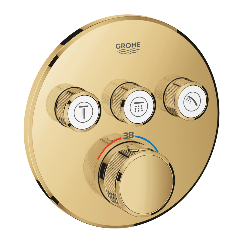 Grohe Grohtherm Smartcontrol Üç Valfli Akış Kontrollü, Ankastre Termostatik Duş Bataryası - 29121Gl0 - 2