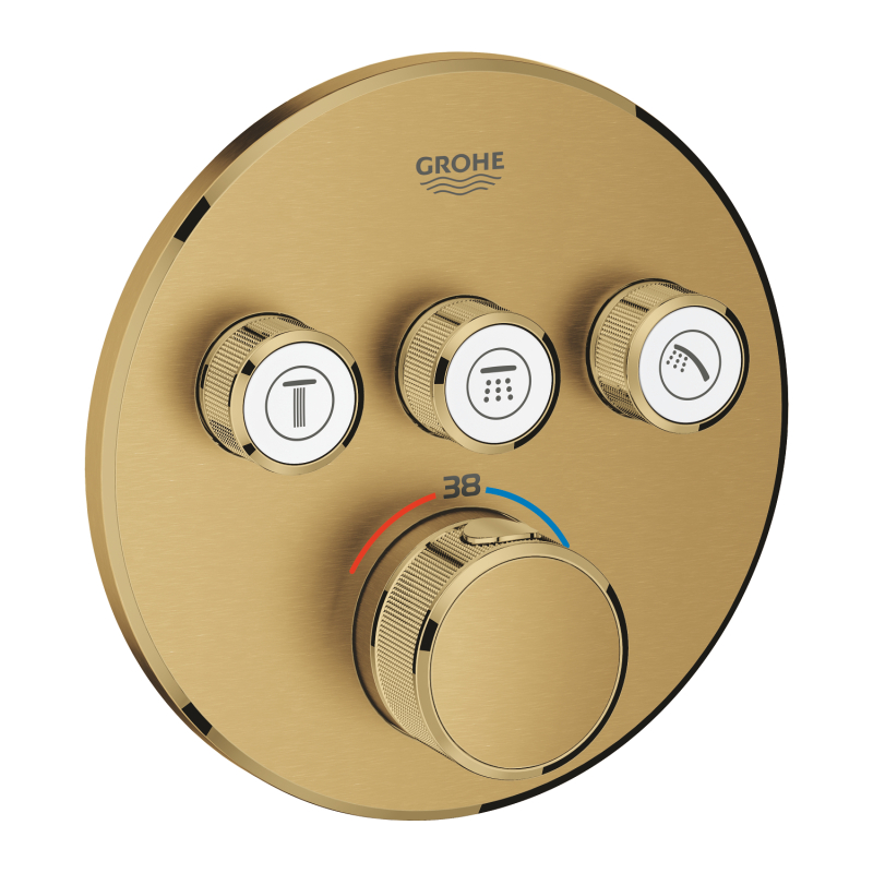 Grohe Grohtherm Smartcontrol Üç Valfli Akış Kontrollü, Ankastre Termostatik Duş Bataryası - 29121Gn0 - 2