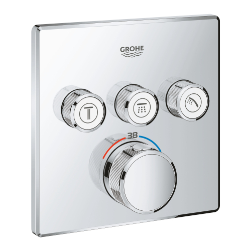 Grohe Grohtherm Smartcontrol Üç Valfli Akış Kontrollü, Ankastre Termostatik Duş Bataryası - 29126000 - 2