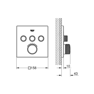 Grohe Grohtherm Smartcontrol Üç Valfli Akış Kontrollü, Ankastre Termostatik Duş Bataryası - 29126000 - 2