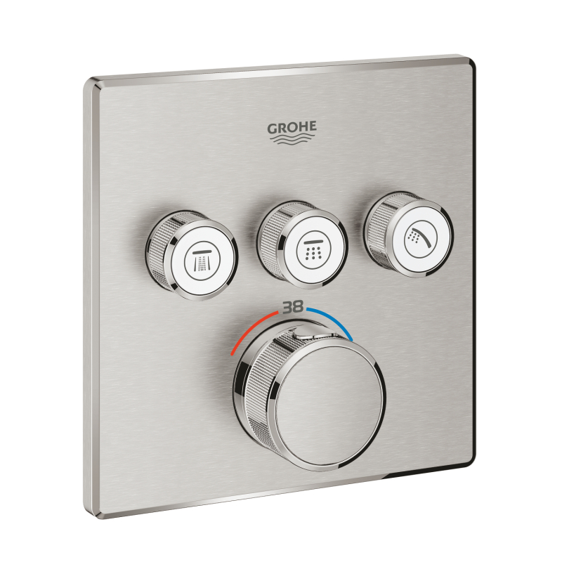 Grohe Grohtherm Smartcontrol Üç Valfli Akış Kontrollü, Ankastre Termostatik Duş Bataryası - 29126Dc0 - 2