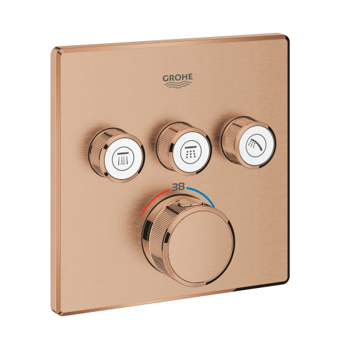 Grohe Grohtherm Smartcontrol Üç Valfli Akış Kontrollü, Ankastre Termostatik Duş Bataryası - 29126Dl0 - 2