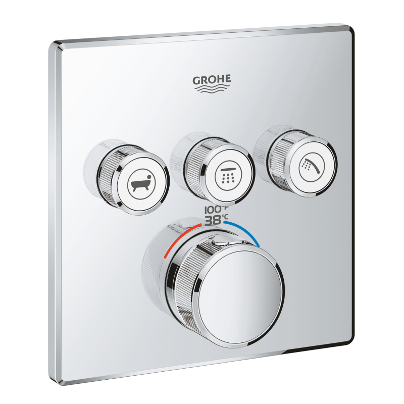 Grohe Grohtherm Smartcontrol Üç Valfli Akış Kontrollü, Ankastre Termostatik Duş Bataryası - 29142000 - 2