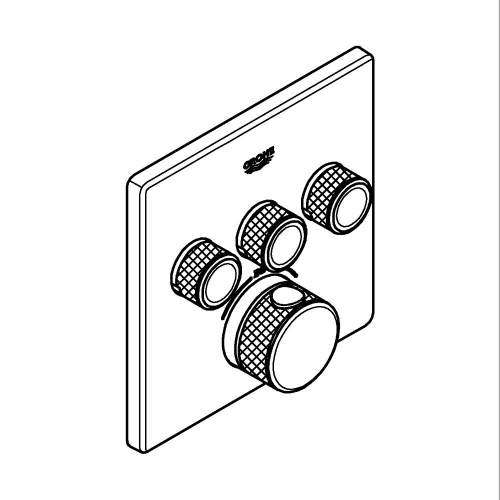 Grohe Grohtherm Smartcontrol Üç Valfli Akış Kontrollü, Ankastre Termostatik Duş Bataryası - 29142000 - 3