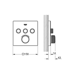 Grohe Grohtherm Smartcontrol Üç Valfli Akış Kontrollü, Ankastre Termostatik Duş Bataryası - 29157Ls0 - 2