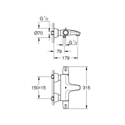 Grohe Grohtherm Special Termostatik Banyo Bataryası - 34665000 - 2