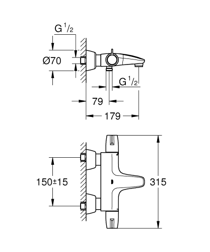 Grohe Grohtherm Special Termostatik Banyo Bataryası - 34665000 - 3