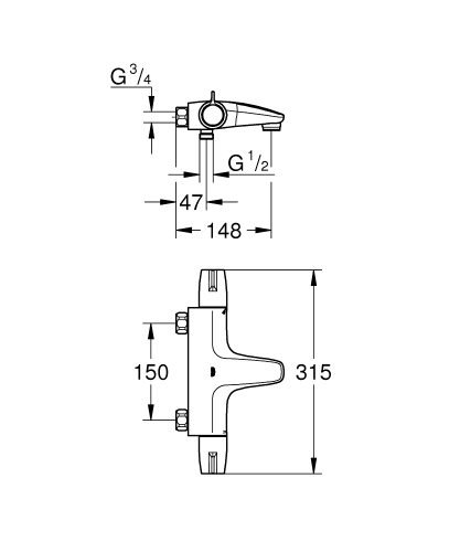 Grohe Grohtherm Special Termostatik Banyo Bataryası - 34671000 - 3