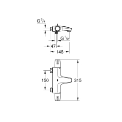 Grohe Grohtherm Special Termostatik Banyo Bataryası - 34671000 - 2