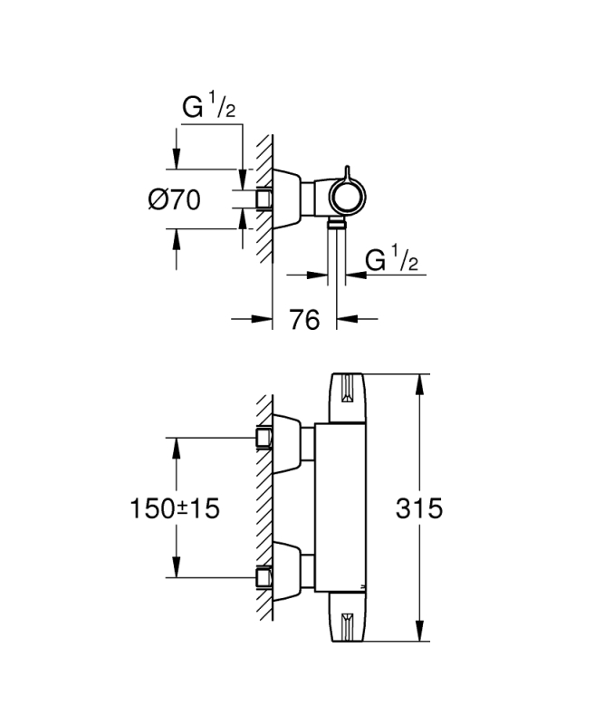 Grohe Grohtherm Special Termostatik Duş Bataryası - 34667000 - 3