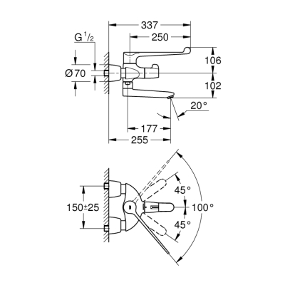 Grohe Grohtherm Special Termostatik Lavabo Bataryası 1/2