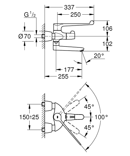 Grohe Grohtherm Special Termostatik Lavabo Bataryası 1/2