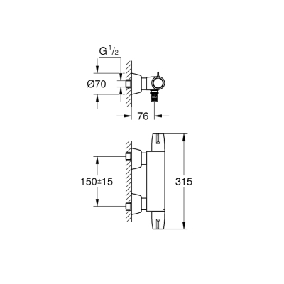 Grohe Grohtherm Special Termostatik Lavabo Bataryası 1/2