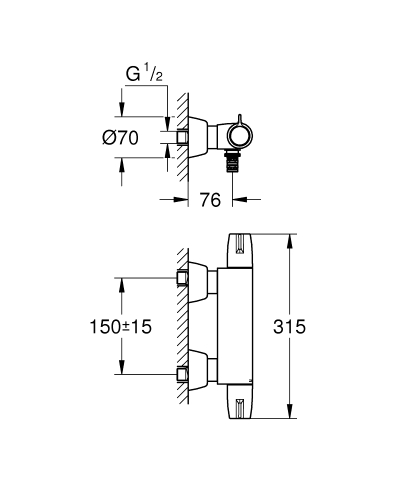 Grohe Grohtherm Special Termostatik Lavabo Bataryası 1/2