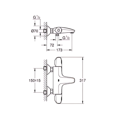 Grohe Grohtherm Termostatik Banyo Bataryası (348162433) - 3