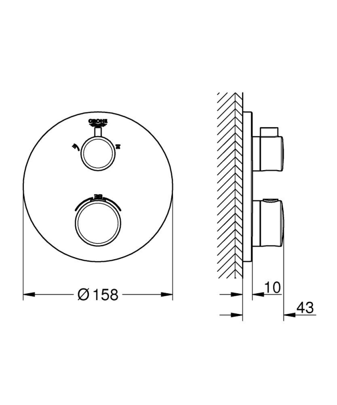 Grohe Grohtherm Termostatik Banyo/Duş Bataryası - 24076000 - 3