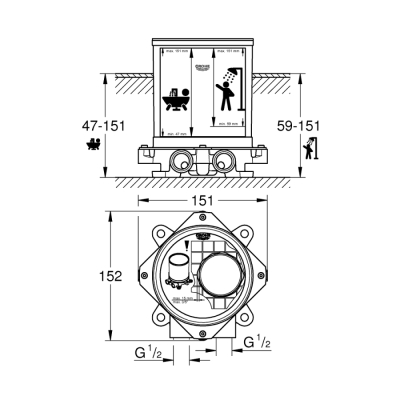 Grohe İç Montaj Gövdesi ½