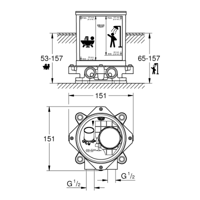 Grohe İç Montaj Gövdesi ½