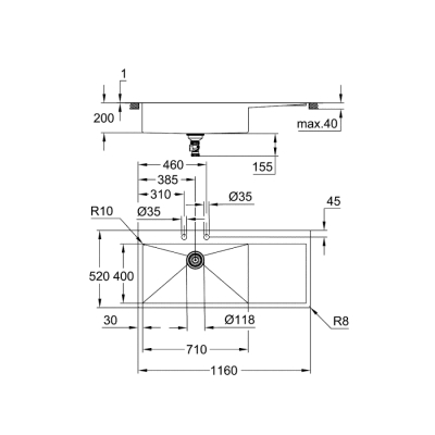 Grohe K1000 Damlalıklı Paslanmaz Çelik Eviye - 31581Sd1 - 2