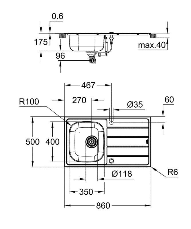 Grohe K200 Damlalıklı Paslanmaz Çelik Eviye - 31552Sd1 - 3