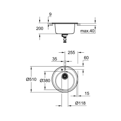 Grohe K200 Kompozit Eviye - 31656Ap0 - 2