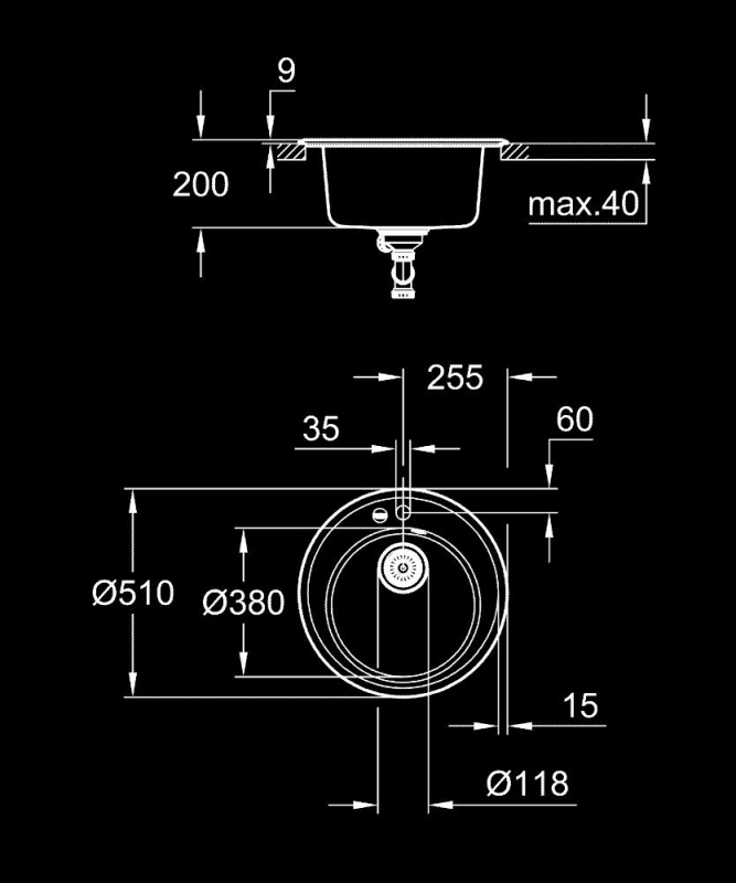 Grohe K200 Kompozit Eviye - 31656Ap0 - 3