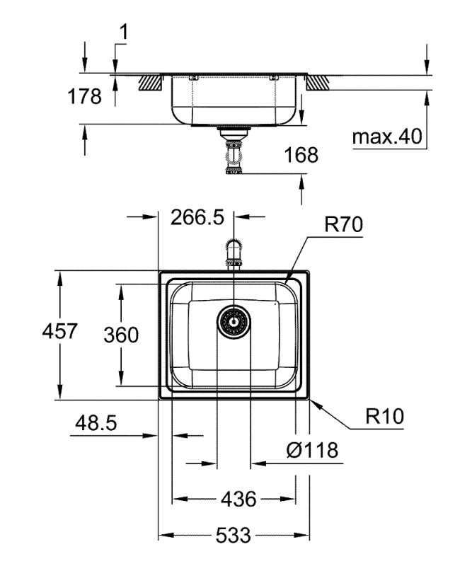 Grohe K200 Paslanmaz Çelik Eviye - 31719Sd0 - 3