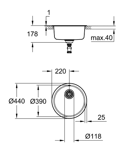 Grohe K200 Paslanmaz Çelik Eviye - 31720Sd0 - 3