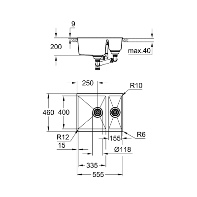 Grohe K500 Kompozit Eviye - 31648At0 - 2