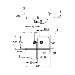 Grohe K500 Kompozit Eviye - 31649At0 - 2