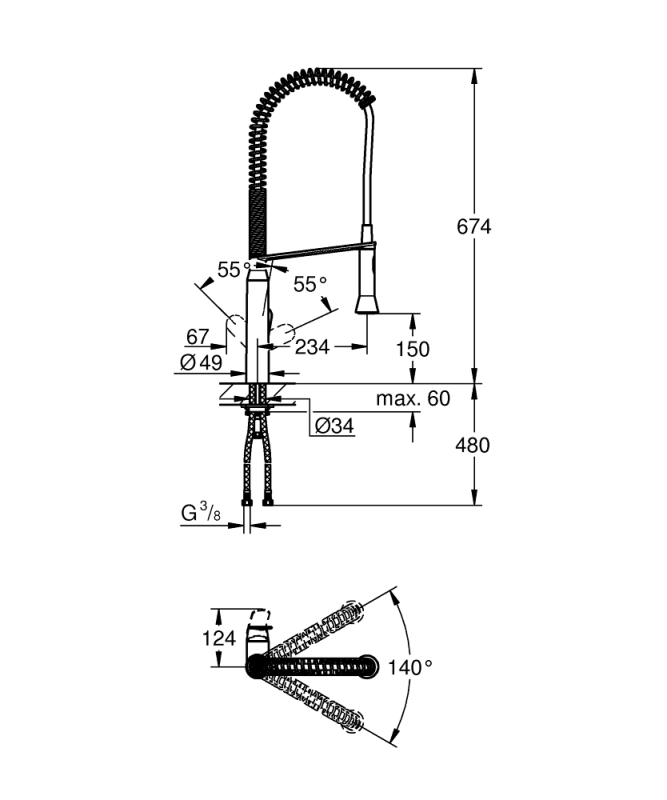 Grohe K7 Tek Kumandalı Eviye Bataryası - 32950000 - 3