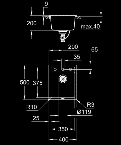 Grohe K700 Kompozit Eviye - 31650Ap0 - 3