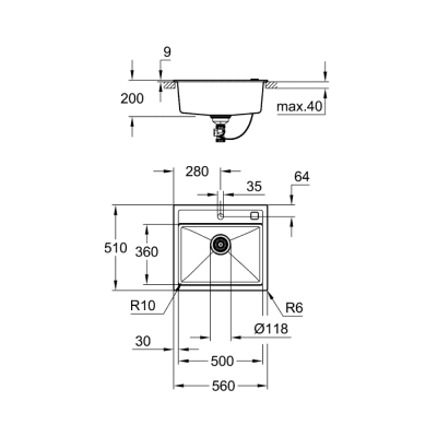 Grohe K700 Kompozit Eviye - 31651Ap0 - 2