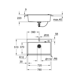 Grohe K700 Kompozit Eviye - 31652Ap0 - 2