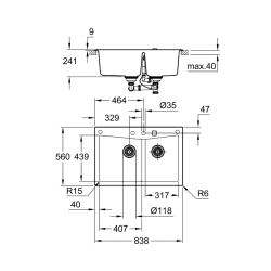 Grohe K700 Kompozit Eviye - 31657At0 - 2