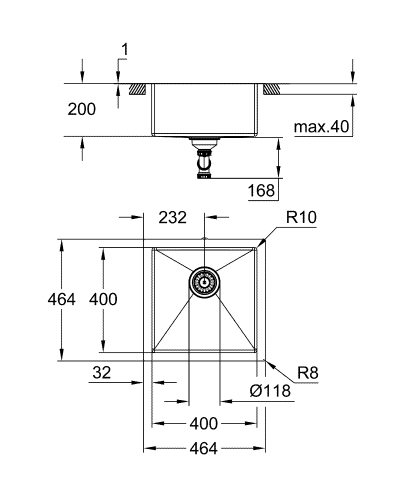 Grohe K700 Paslanmaz Çelik Eviye - 31578Sd1 - 3