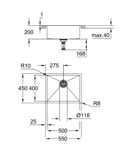 Grohe K700 Paslanmaz Çelik Eviye - 31726Sd0 - 3