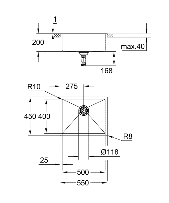 Grohe K700 Paslanmaz Çelik Eviye - 31726Sd0 - 3